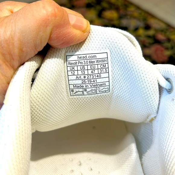 Head Men’s  Revolt Pro 3 Tennis Shoes in White and Yellow size 13. EUC main image 7